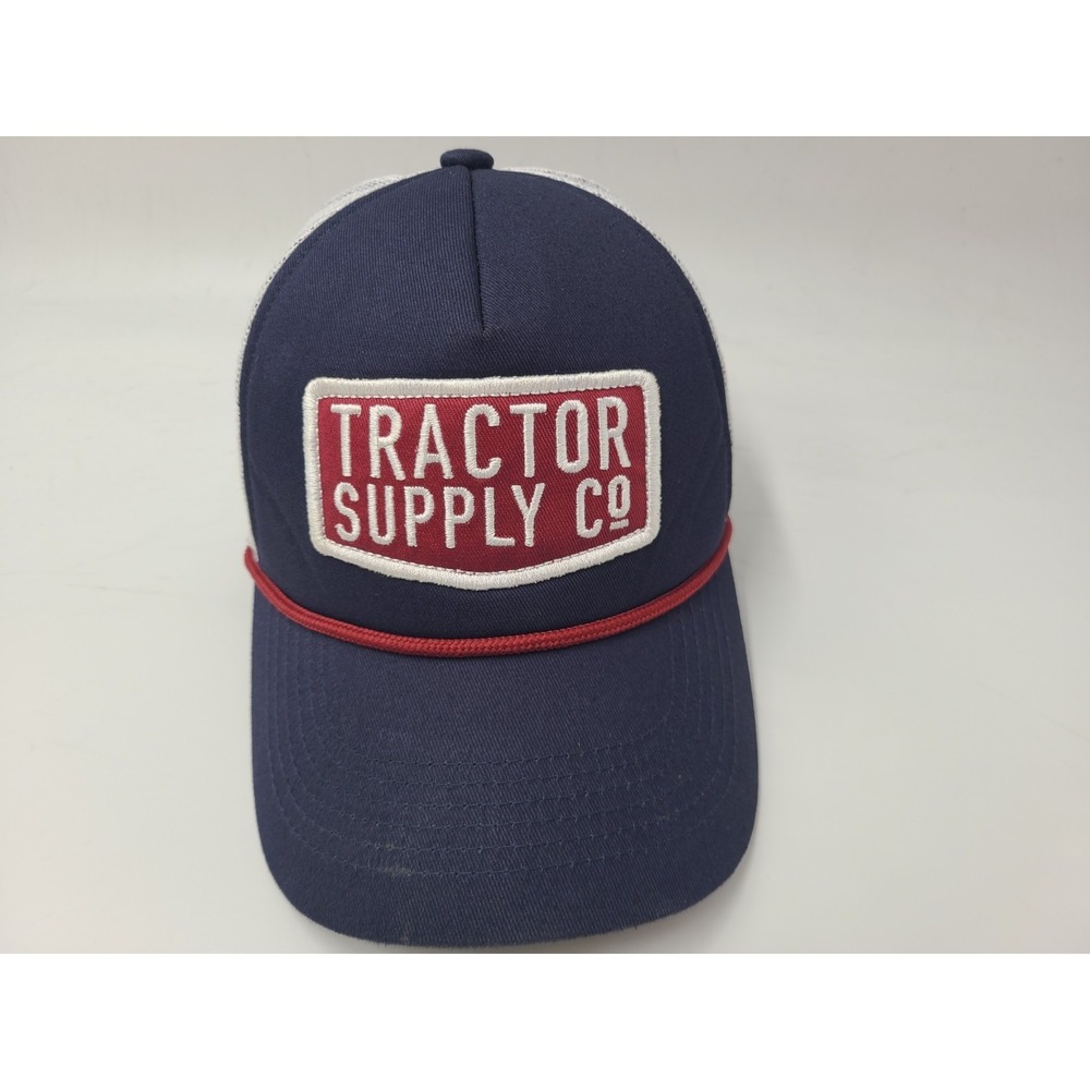 Tractor Supply Co Company Rope Mesh Trucker Snapback Hat Cap Men Blue White Red